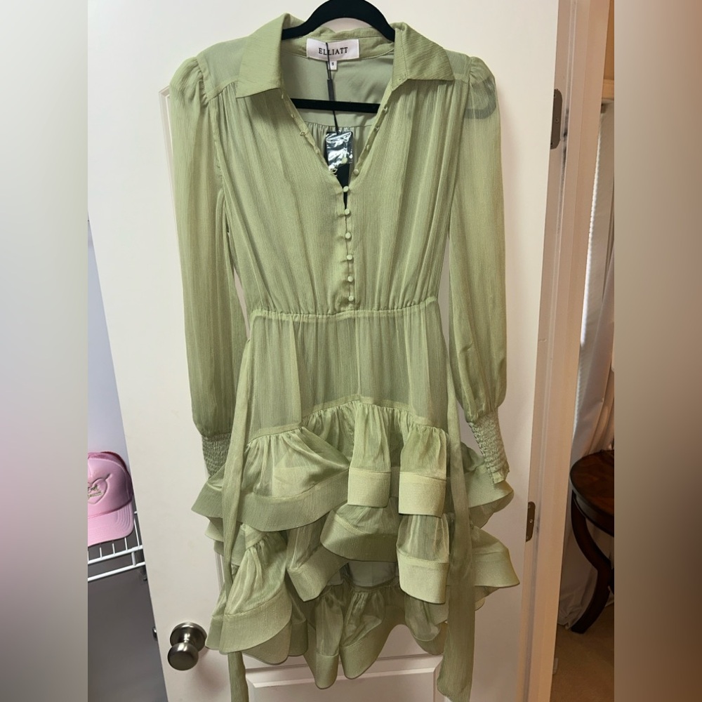 Elliatt Poppy Long-Sleeve Ruffle Mini Dress